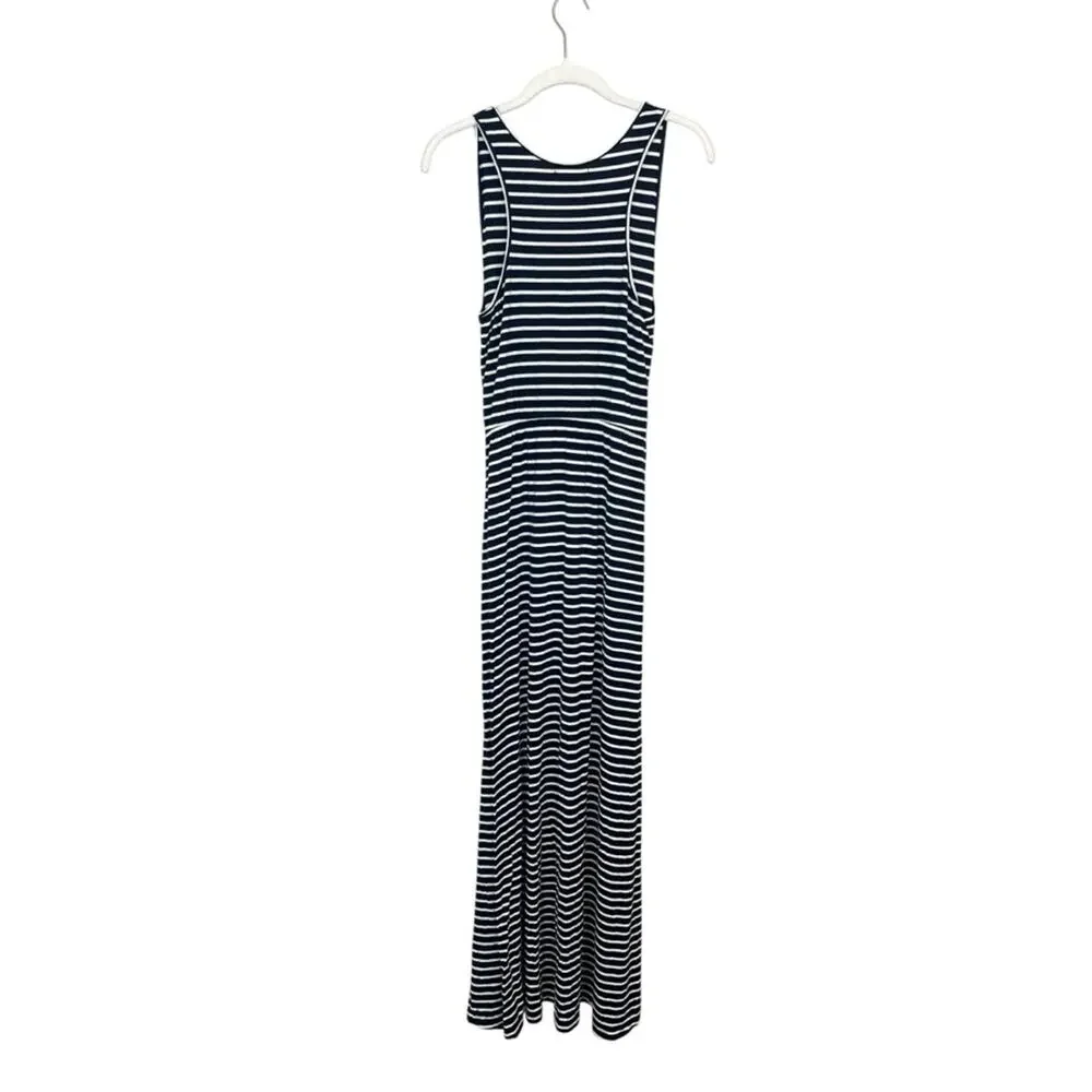 J. Crew Striped Maxi Tank Dress Navy & White sz S